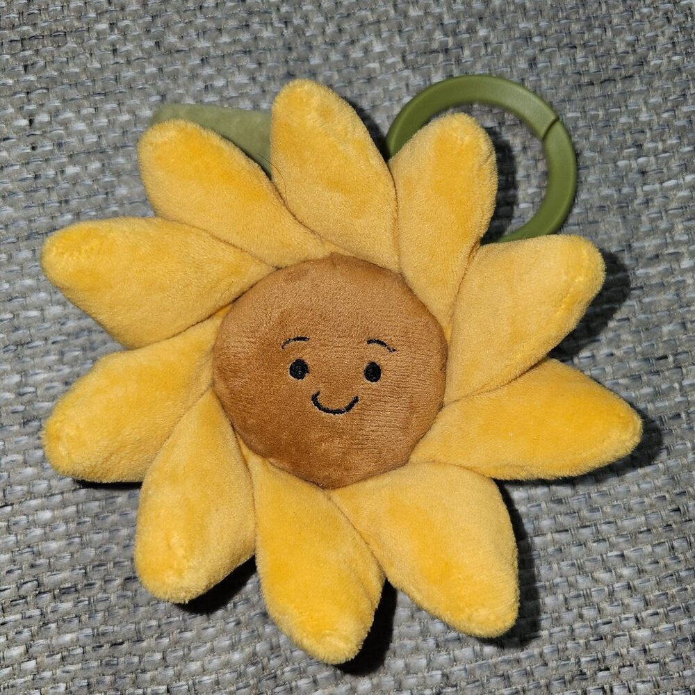 Jellycat Fleury Sunflower Jitter Baby Toy Vibrates Plush Stoller Attachment